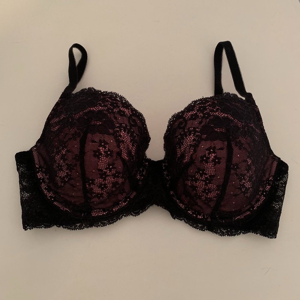 Victoria's Secret Black Lace Lined Demi Bra